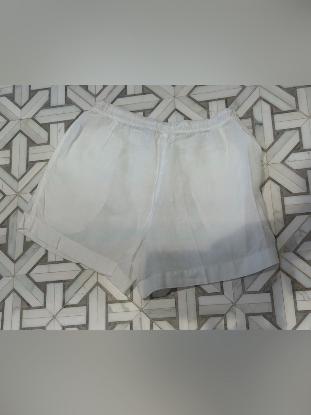 Velvet by Graham & Spencer White High-Waist Cotton-Blend Shorts